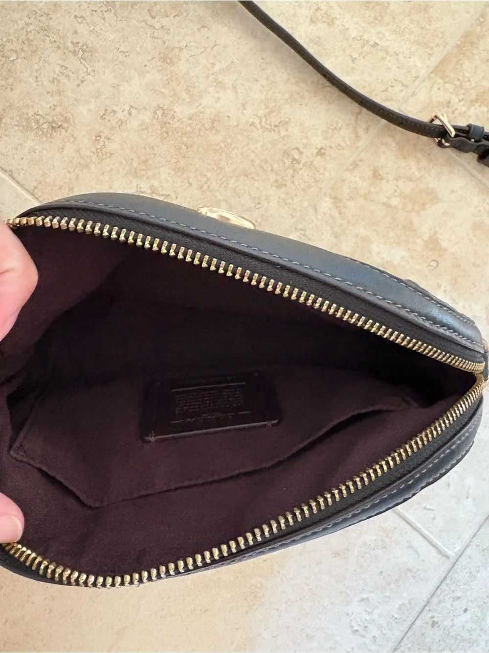 Coach compact pebbled